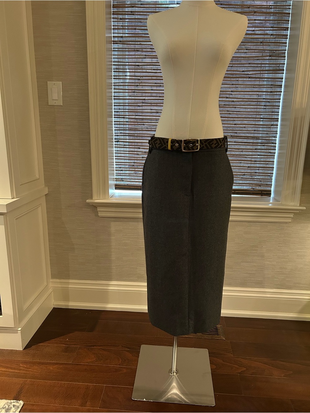 Tibi Charcoal Gray Wool Trouser Skirt